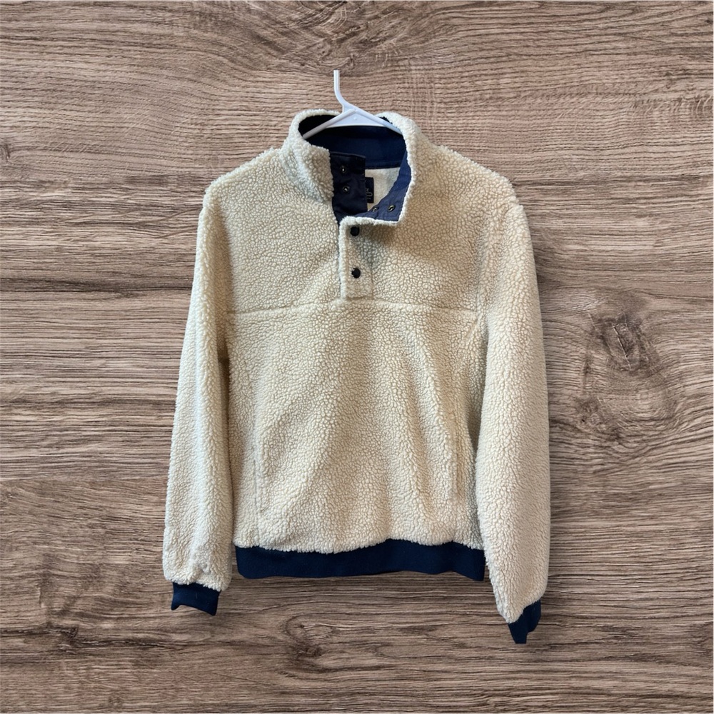 J. Crew Sherpa Pullover Cream Small